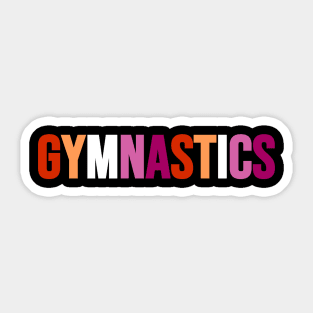 GYMNASTICS (Lesbian flag colors) Sticker